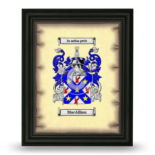MacAllian Coat of Arms Framed - Black