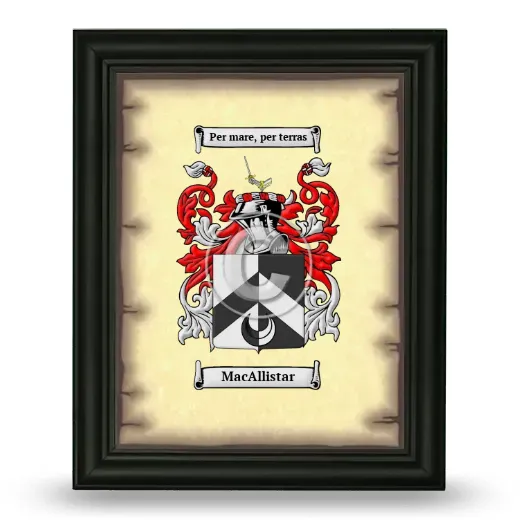 MacAllistar Coat of Arms Framed - Black