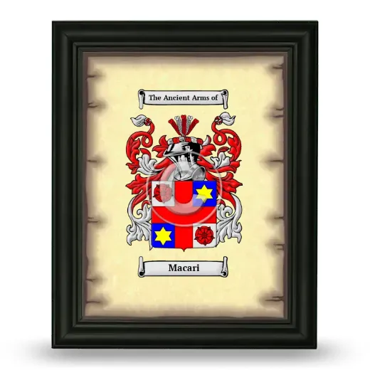 Macari Coat of Arms Framed - Black