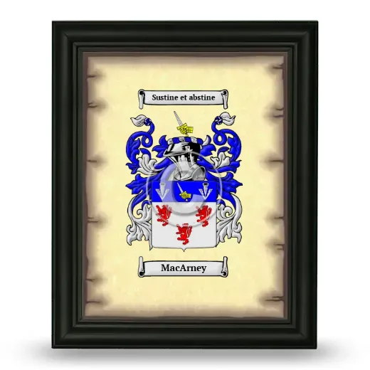 MacArney Coat of Arms Framed - Black