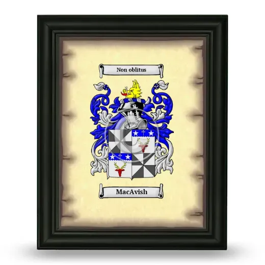 MacAvish Coat of Arms Framed - Black