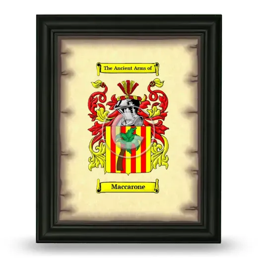 Maccarone Coat of Arms Framed - Black
