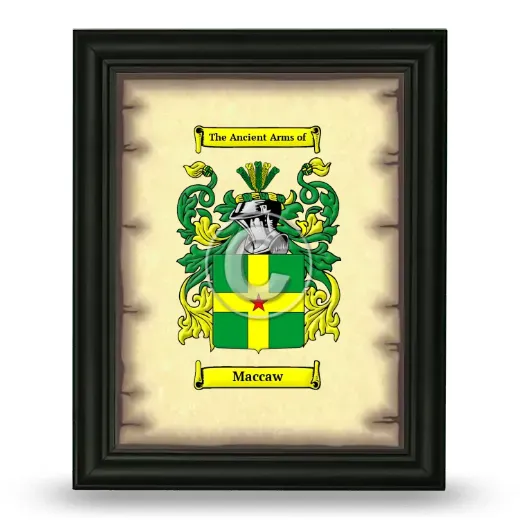Maccaw Coat of Arms Framed - Black