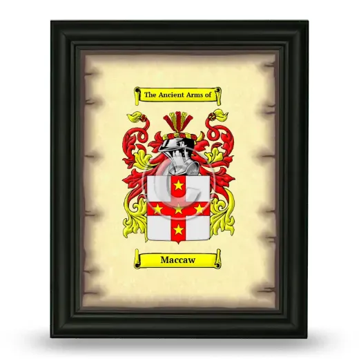 Maccaw Coat of Arms Framed - Black