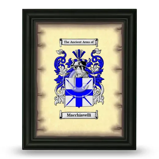 Macchiavelli Coat of Arms Framed - Black