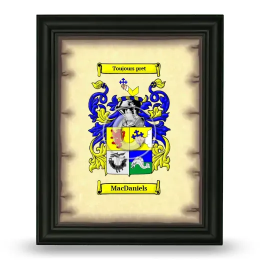 MacDaniels Coat of Arms Framed - Black