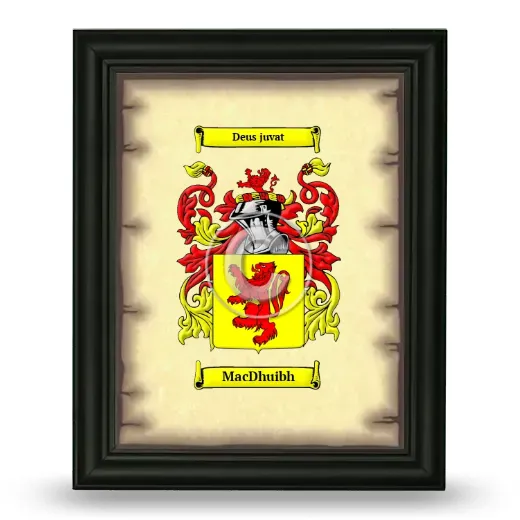 MacDhuibh Coat of Arms Framed - Black