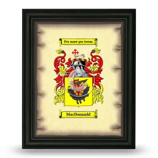 MacDonnald Coat of Arms Framed - Black