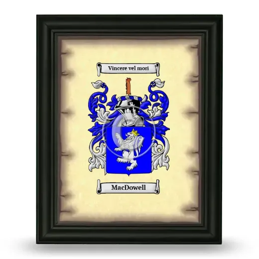 MacDowell Coat of Arms Framed - Black