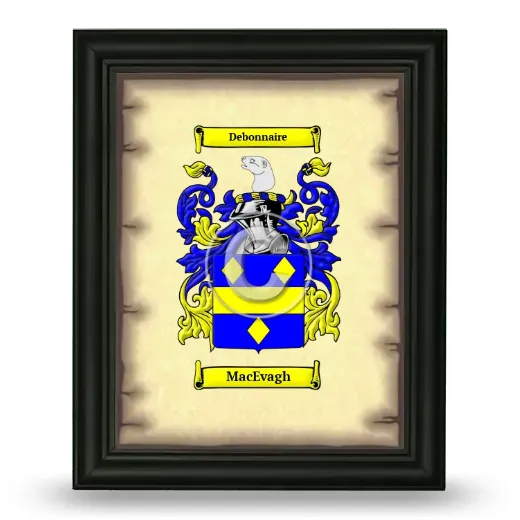 MacEvagh Coat of Arms Framed - Black