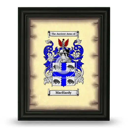 MacHardy Coat of Arms Framed - Black
