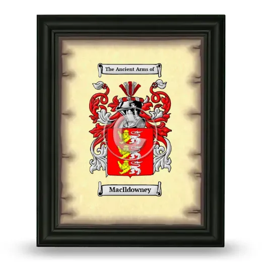 MacIldowney Coat of Arms Framed - Black