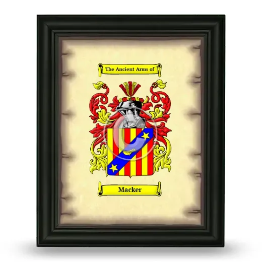Macker Coat of Arms Framed - Black
