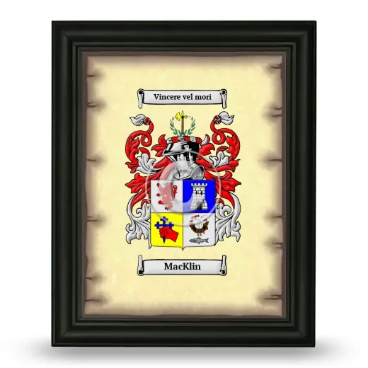 MacKlin Coat of Arms Framed - Black