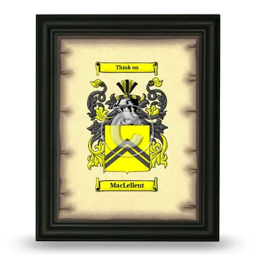 MacLellent Coat of Arms Framed - Black