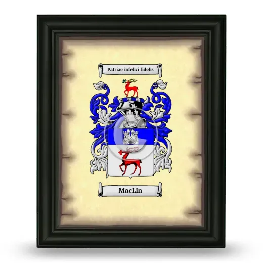 MacLin Coat of Arms Framed - Black