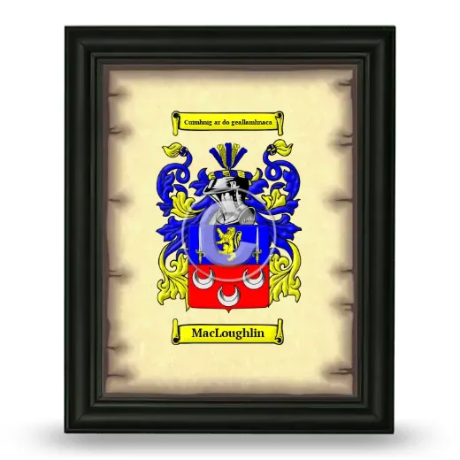 MacLoughlin Coat of Arms Framed - Black