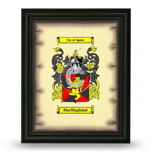 MacMaghind Coat of Arms Framed - Black