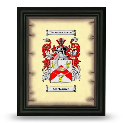 MacNamee Coat of Arms Framed - Black