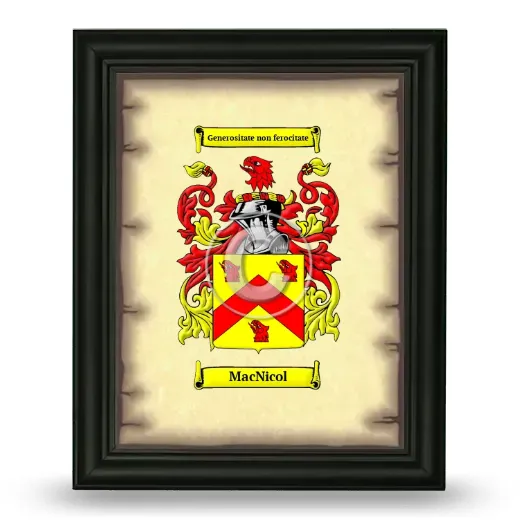 MacNicol Coat of Arms Framed - Black
