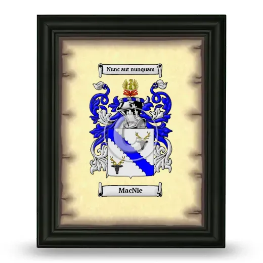 Macnie Coat of Arms Framed - Black