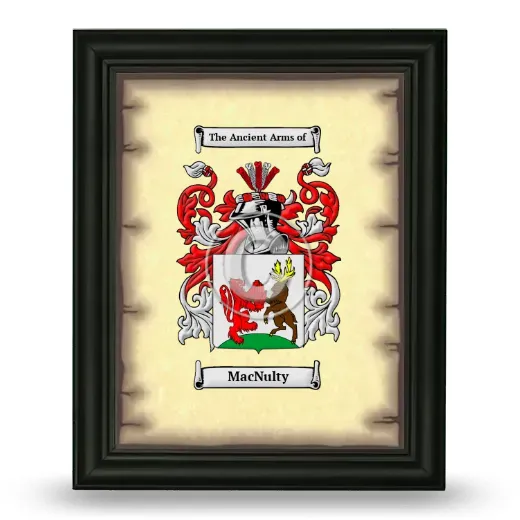 MacNulty Coat of Arms Framed - Black