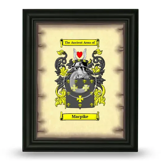 Macpike Coat of Arms Framed - Black