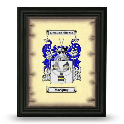 MacQuay Coat of Arms Framed - Black