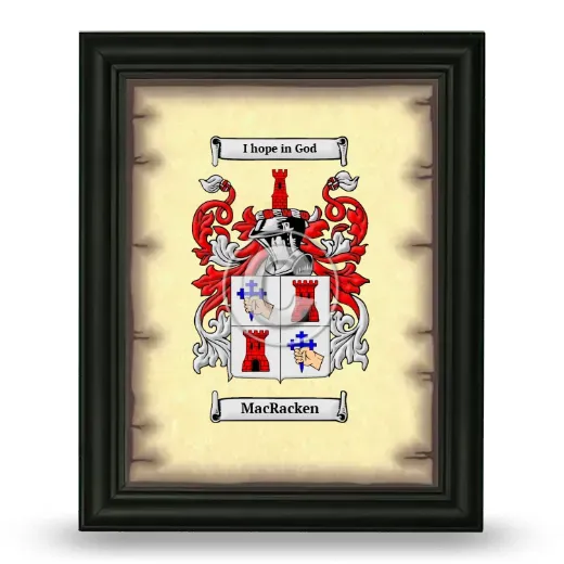 MacRacken Coat of Arms Framed - Black