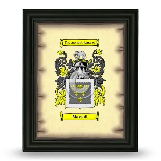 Macsall Coat of Arms Framed - Black