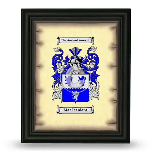 MacScanlent Coat of Arms Framed - Black
