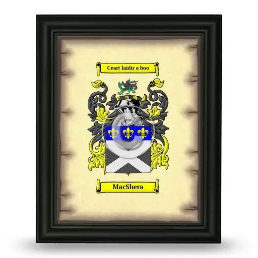 MacShera Coat of Arms Framed - Black
