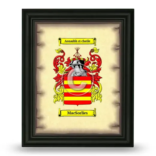 MacSorlies Coat of Arms Framed - Black