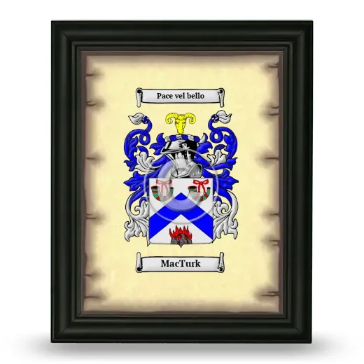 MacTurk Coat of Arms Framed - Black