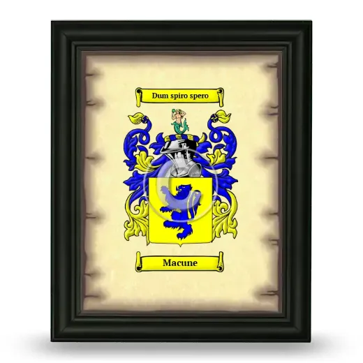 Macune Coat of Arms Framed - Black