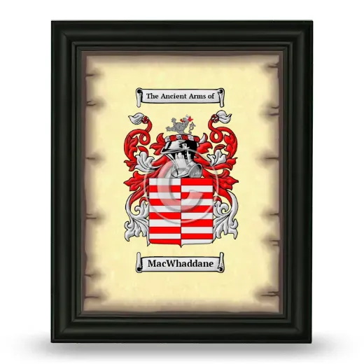 MacWhaddane Coat of Arms Framed - Black