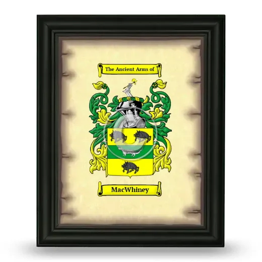 MacWhiney Coat of Arms Framed - Black
