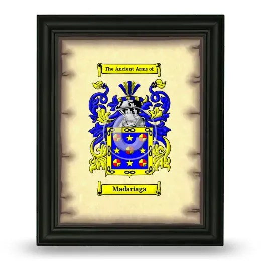Madariaga Coat of Arms Framed - Black