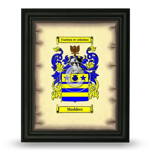Madders Coat of Arms Framed - Black