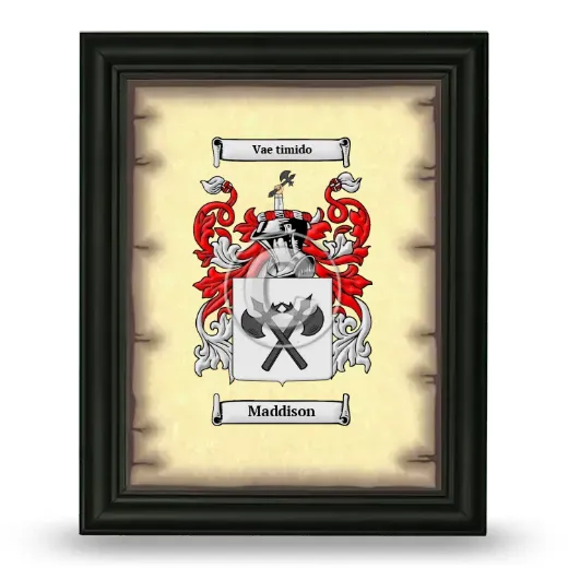 Maddison Coat of Arms Framed - Black