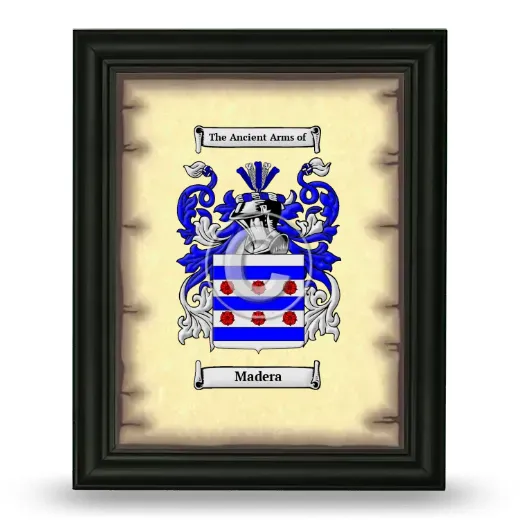 Madera Coat of Arms Framed - Black