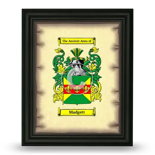 Madgett Coat of Arms Framed - Black