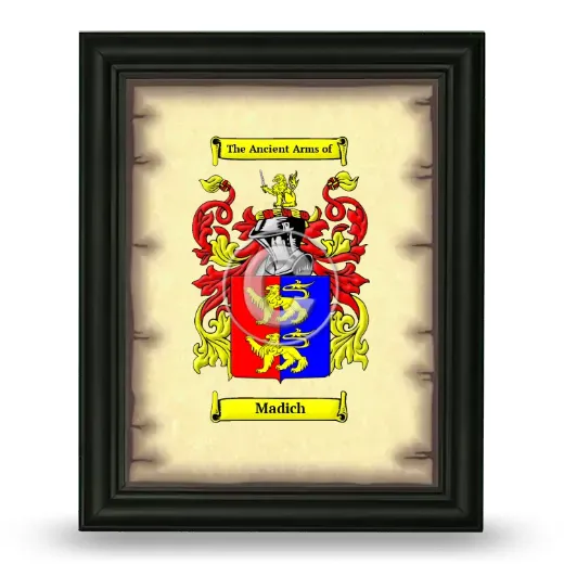 Madich Coat of Arms Framed - Black