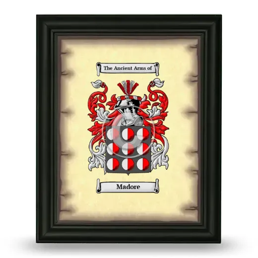 Madore Coat of Arms Framed - Black