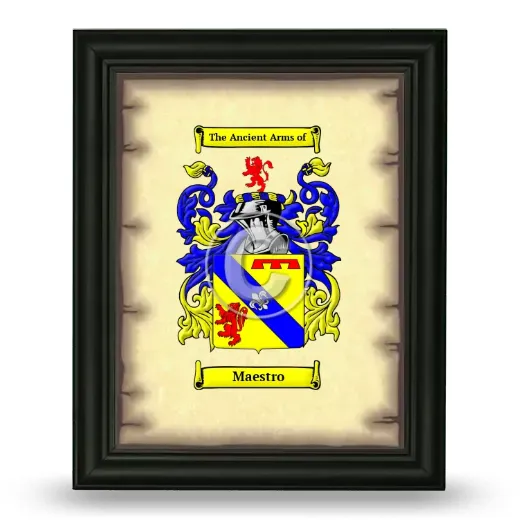 Maestro Coat of Arms Framed - Black