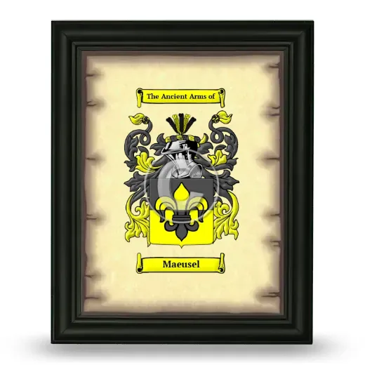 Maeusel Coat of Arms Framed - Black