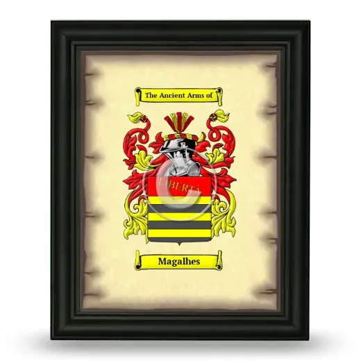 Magalhes Coat of Arms Framed - Black