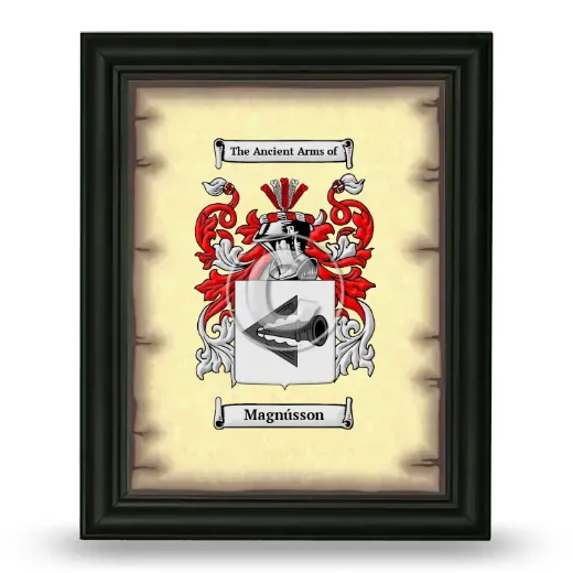 Magnússon Coat of Arms Framed - Black
