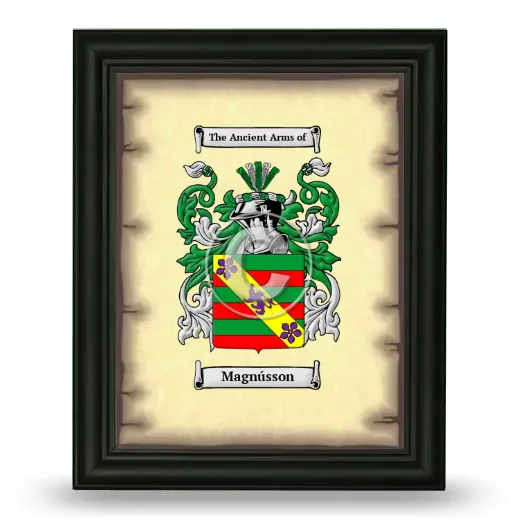 Magnússon Coat of Arms Framed - Black