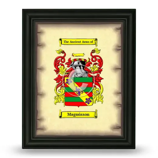 Magnússon Coat of Arms Framed - Black